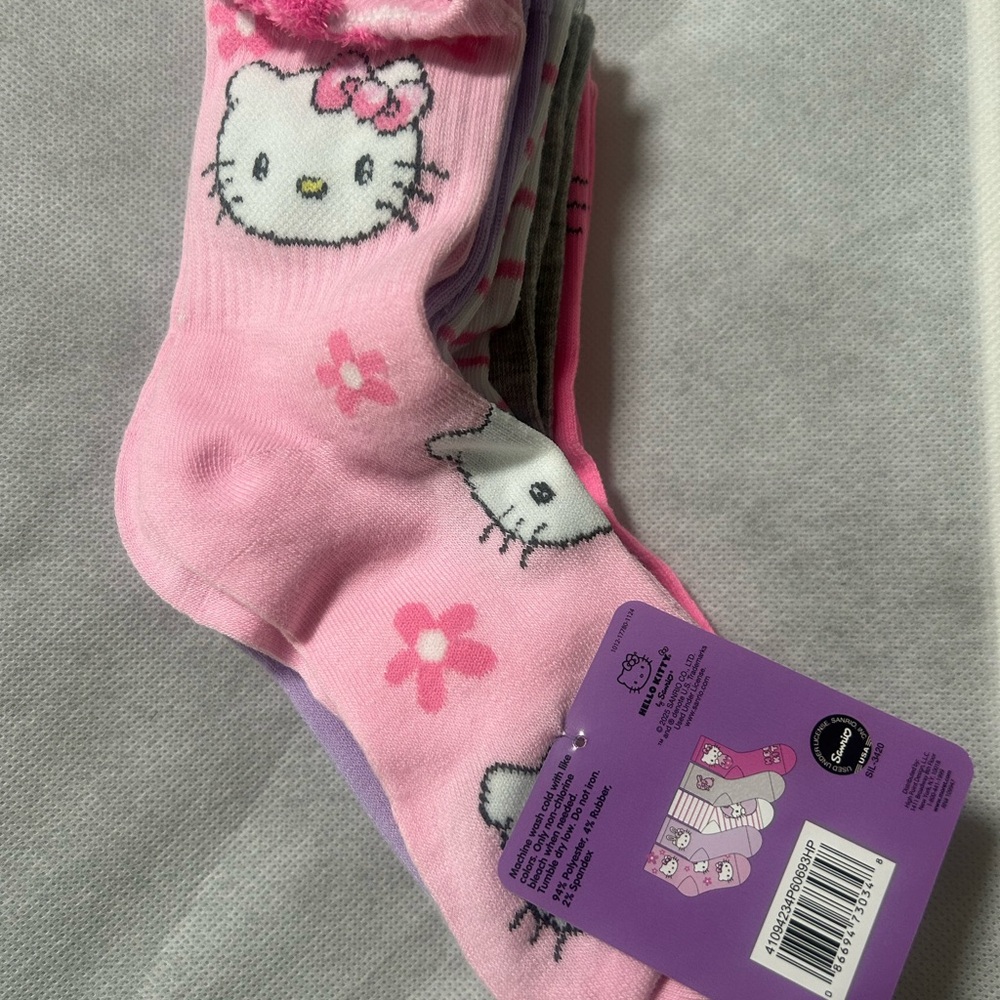 Hello Kitty Pink Ankle Socks with Iconic Face Design
